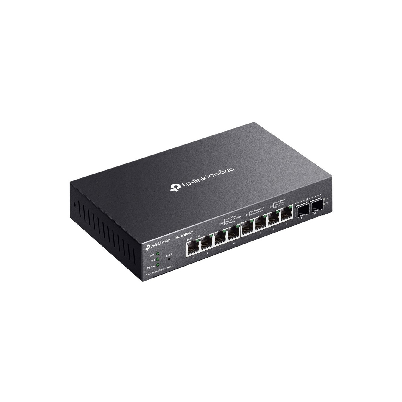 TP-Link Omada SG2210XMP-M2 - 8x 2.5G PoE+ & 2x 10G SFP+, 160W PoE Budget, Managed L2, Black — Buy in Cyprus with Fast Delivery