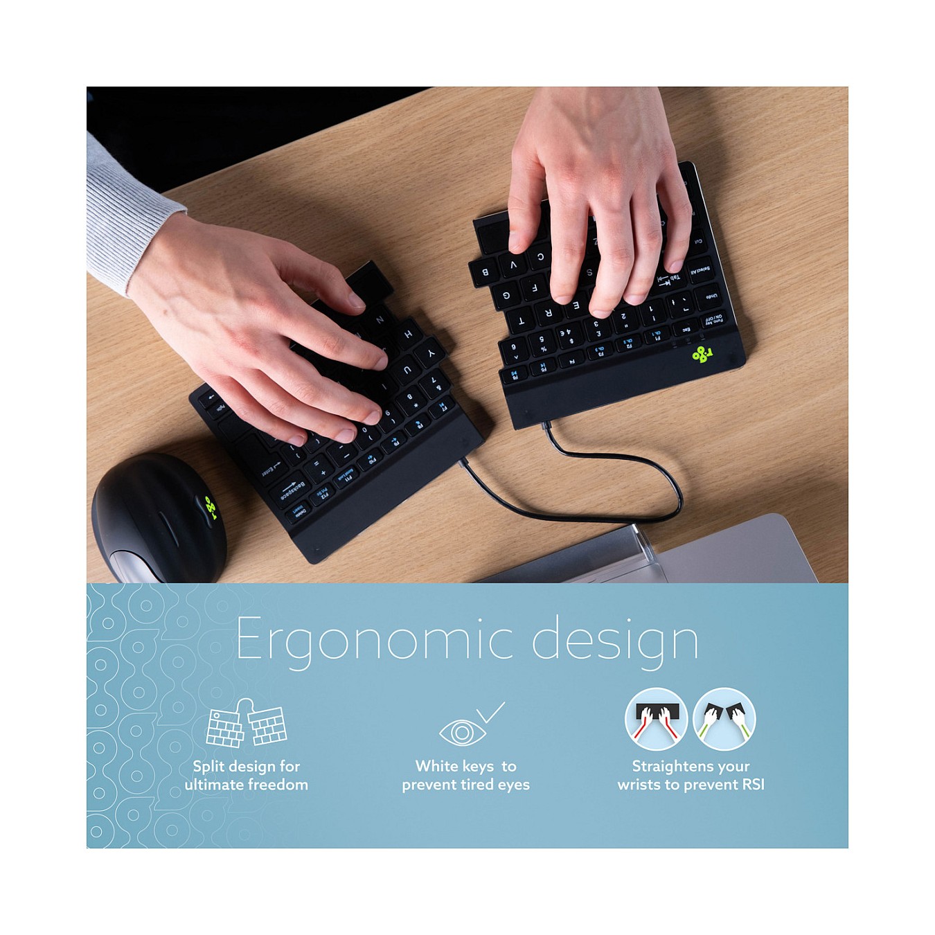 Buy R-Go Split Break Ergonomische Bluetooth-Tastatur Pausenanzeige, Ultradünn für besseren Blutkreislauf in Cyprus, Nicosia, Lim
