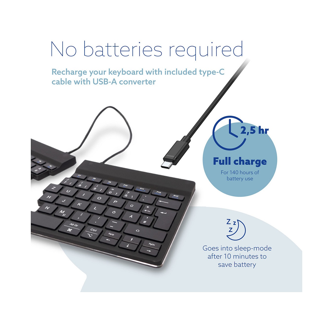 Buy R-Go Split Break Ergonomische Bluetooth-Tastatur Pausenanzeige, Ultradünn für besseren Blutkreislauf in Cyprus, Nicosia, Lim