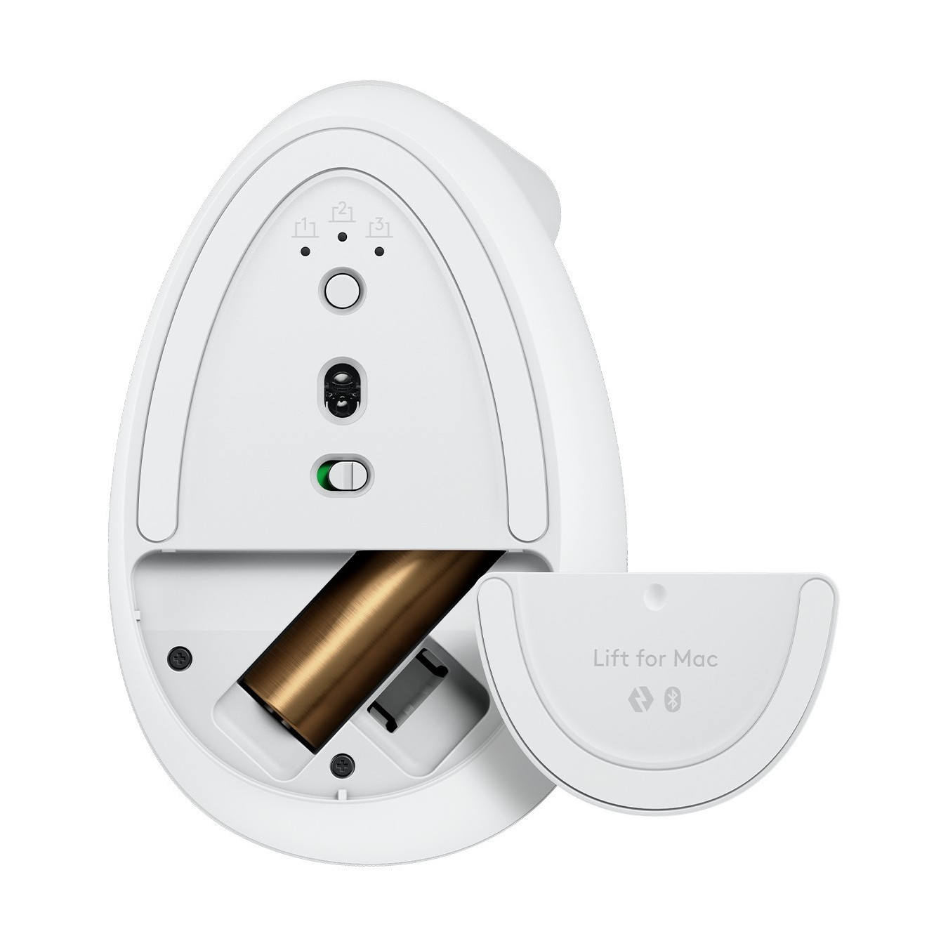 Logitech Lift for Mac - Vertical Ergonomic Wireless Mouse - Off-White, 6 Buttons, Optical 4000 DPI, Bluetooth & Logi Bolt