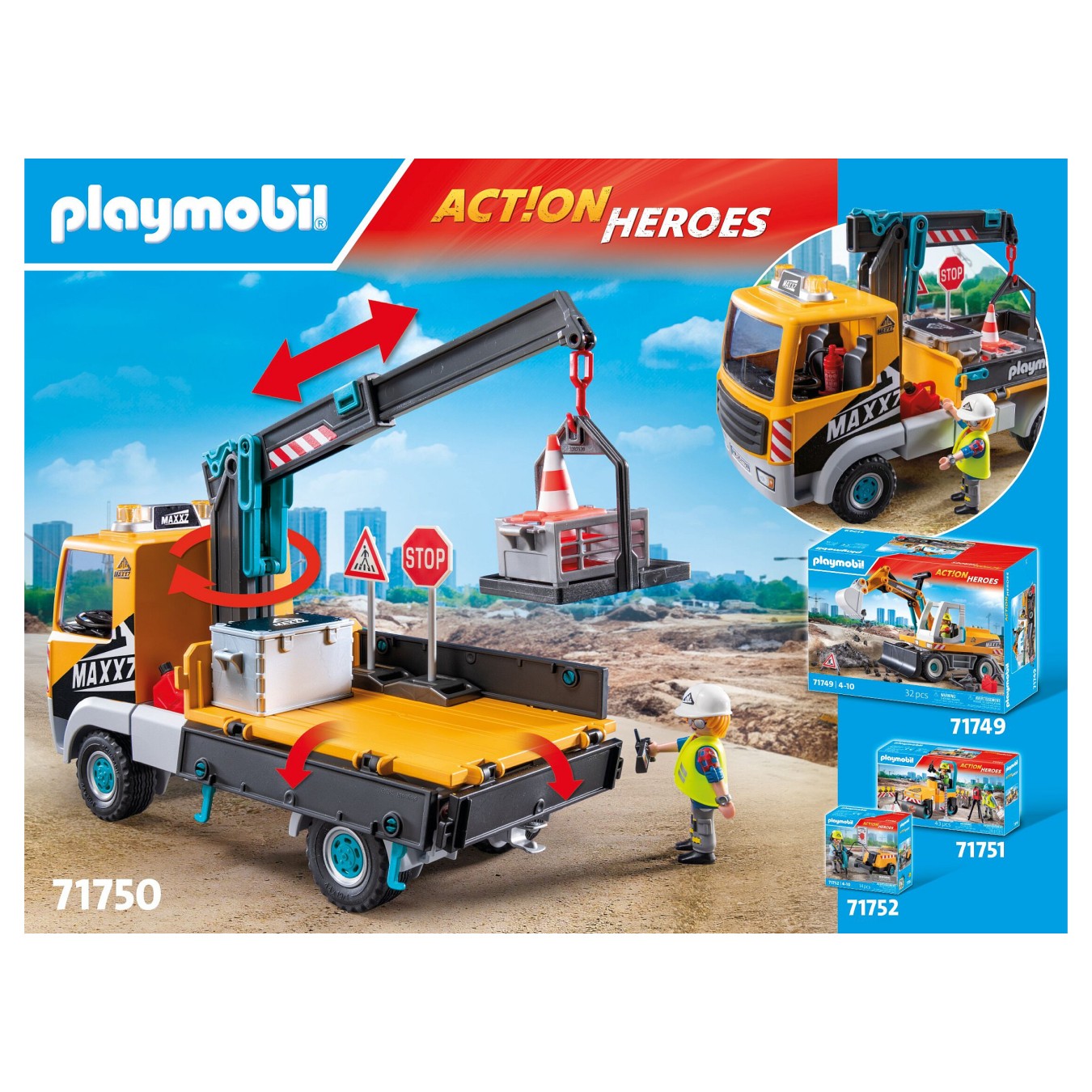 Buy 71750 Action Heroes Baustellen-LKW mit Kran in Cyprus, Nicosia, Limassol, Larnaka, Pafos