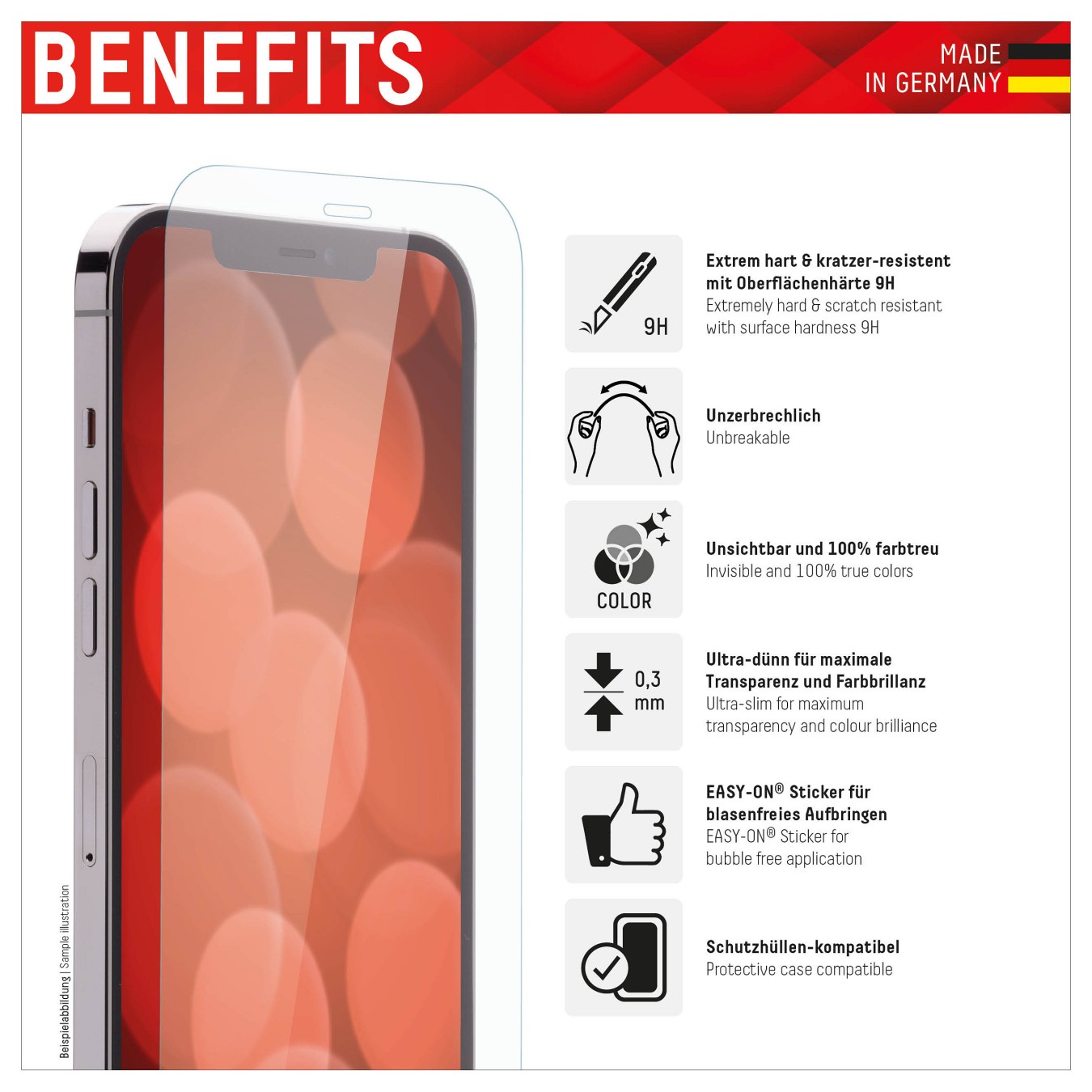 Buy DISPLEX Smart Glass (9H) für Apple iPhone 13 13 Pro 14 16e Montagesticker. unzerbrechlich. ultra-dünn. unsichtbar in Cyprus,