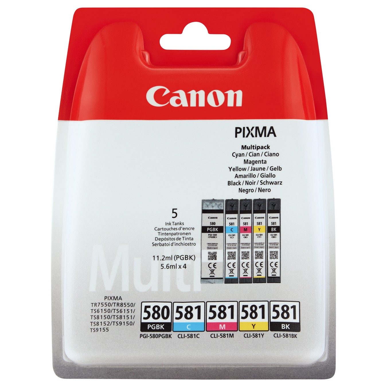 Buy Canon Tinte PGI-580 CLI-581 2078C005 5er Multipack (PGBK BKMCY) bis zu 400 Seiten gemäß ISO IEC 24711 & ISO IEC 29102 in Cyp