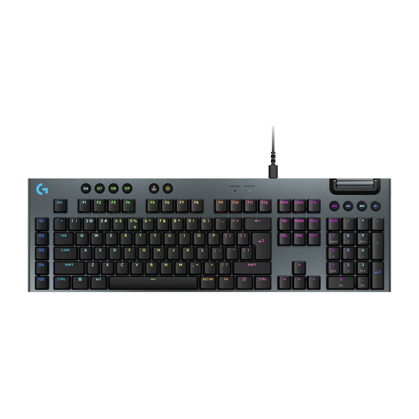Logitech G915 X - Wired Low-Profile Mechanical Gaming Keyboard - Black, US QWERTY, Per-Key RGB