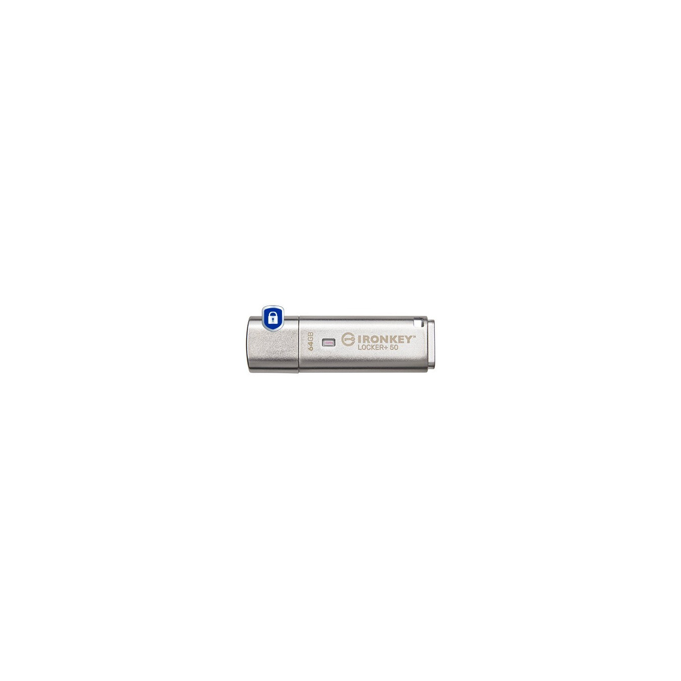 Kingston IronKey Locker+ 50 - IKLP50 - 64GB Silver USB-A USB 3.2 Gen1 (AES-256 Hardware Encrypted)