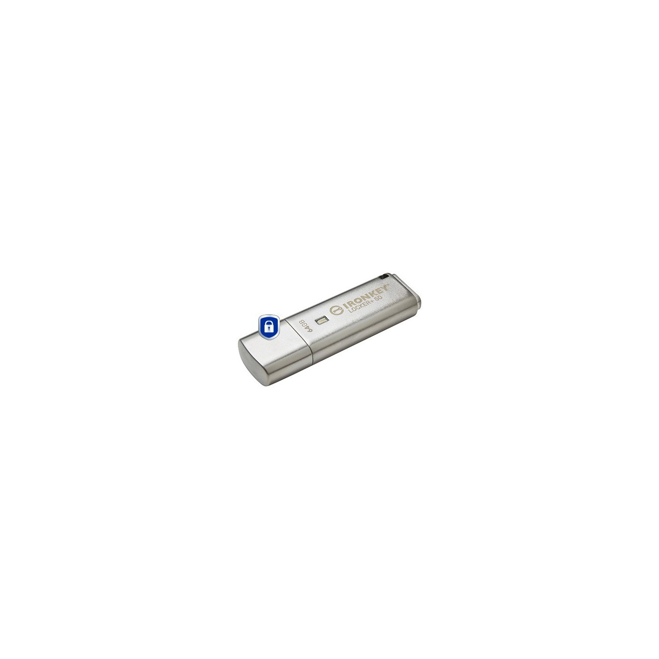 Kingston IronKey Locker+ 50 - IKLP50 - 64GB Silver USB-A USB 3.2 Gen1 (AES-256 Hardware Encrypted)