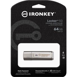 Buy Kingston IronKey Locker+ 50 - IKLP50 - 64GB Silver USB-A USB 3.2 Gen1 (AES-2... in Cyprus, Nicosia, Limassol, Larnaka, Pafos