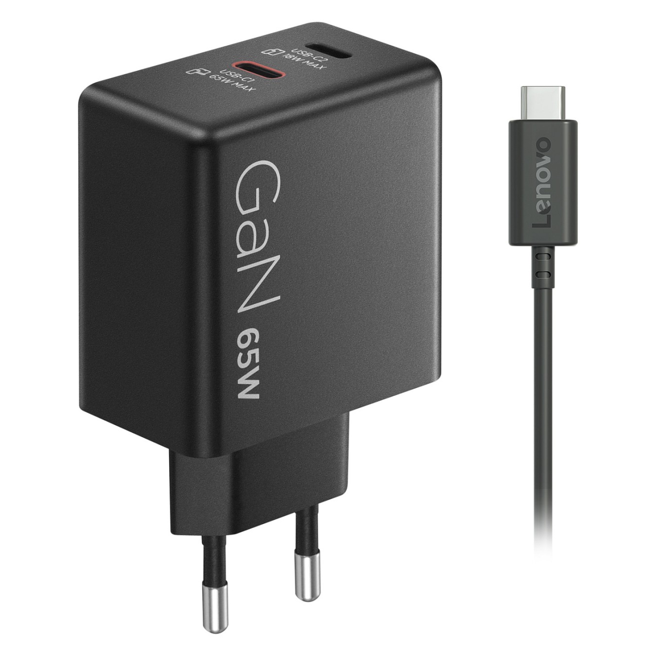 Buy N Lenovo Dual USB-C 65W GaN-Ladegerät Netzteil Schwarz inkl. USB-C Kabel (1,5m) in Cyprus, Nicosia, Limassol, Larnaka, Pafos