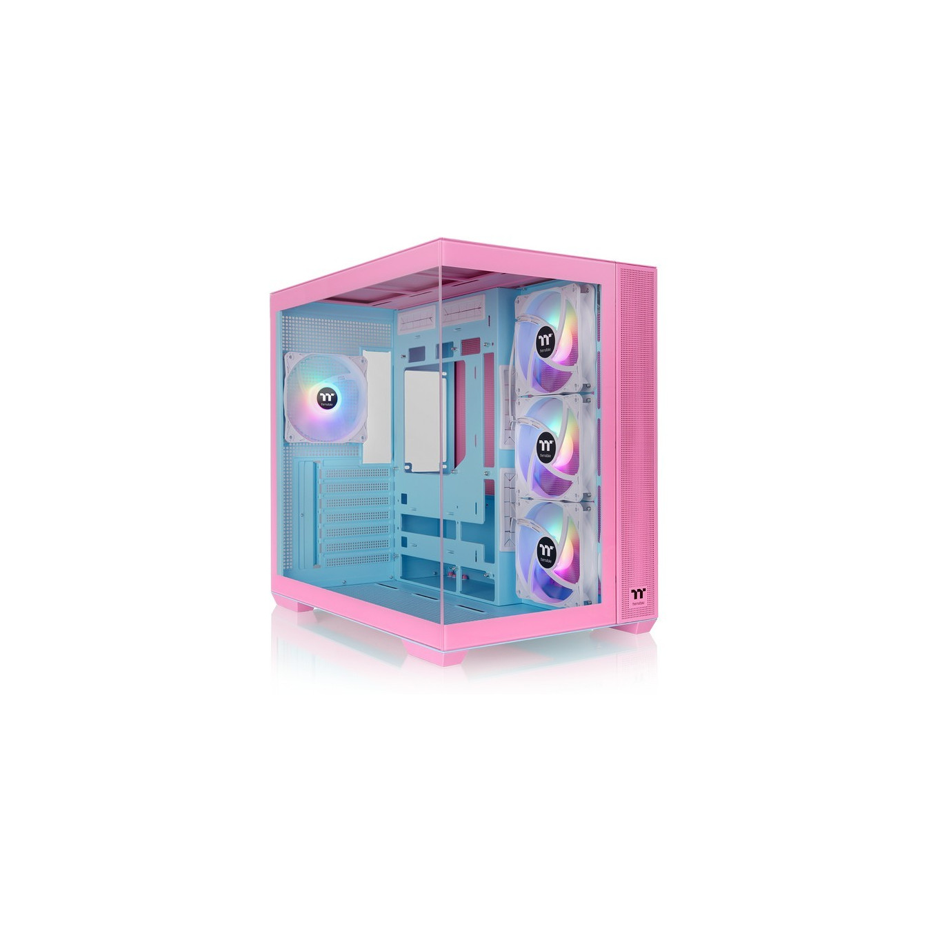 Thermaltake View 380 TG ARGB - Mid Tower PC Case - Bubble Pink/White, Tempered Glass, ARGB, ATX/mATX/Mini-ITX