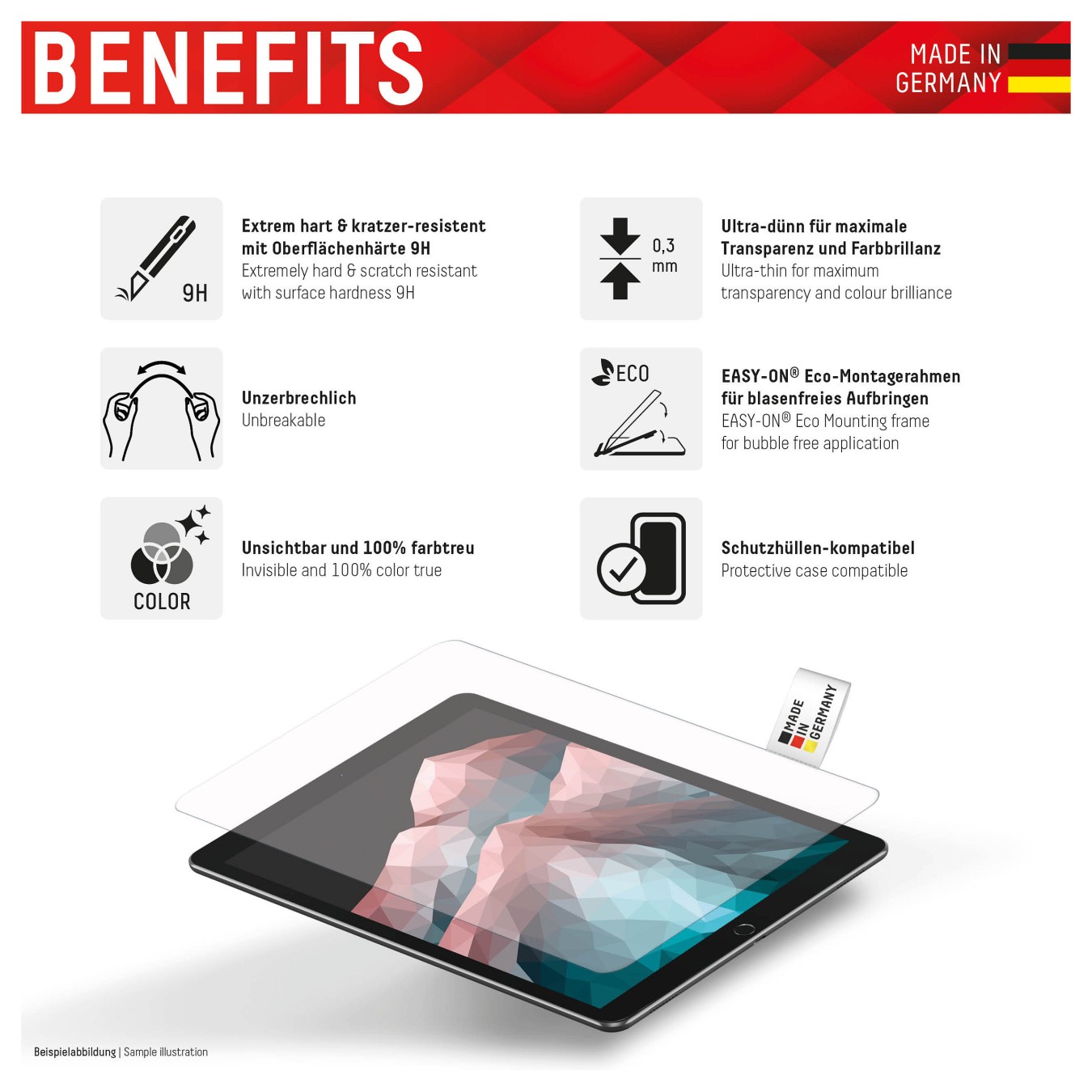 Buy DISPLEX Tablet Panzerglas (9H) f. Apple iPad 10.9' 11' (2024 25) Eco-Montagerahmen L-Form. unzerbrechlich. ultra-dünn... in 