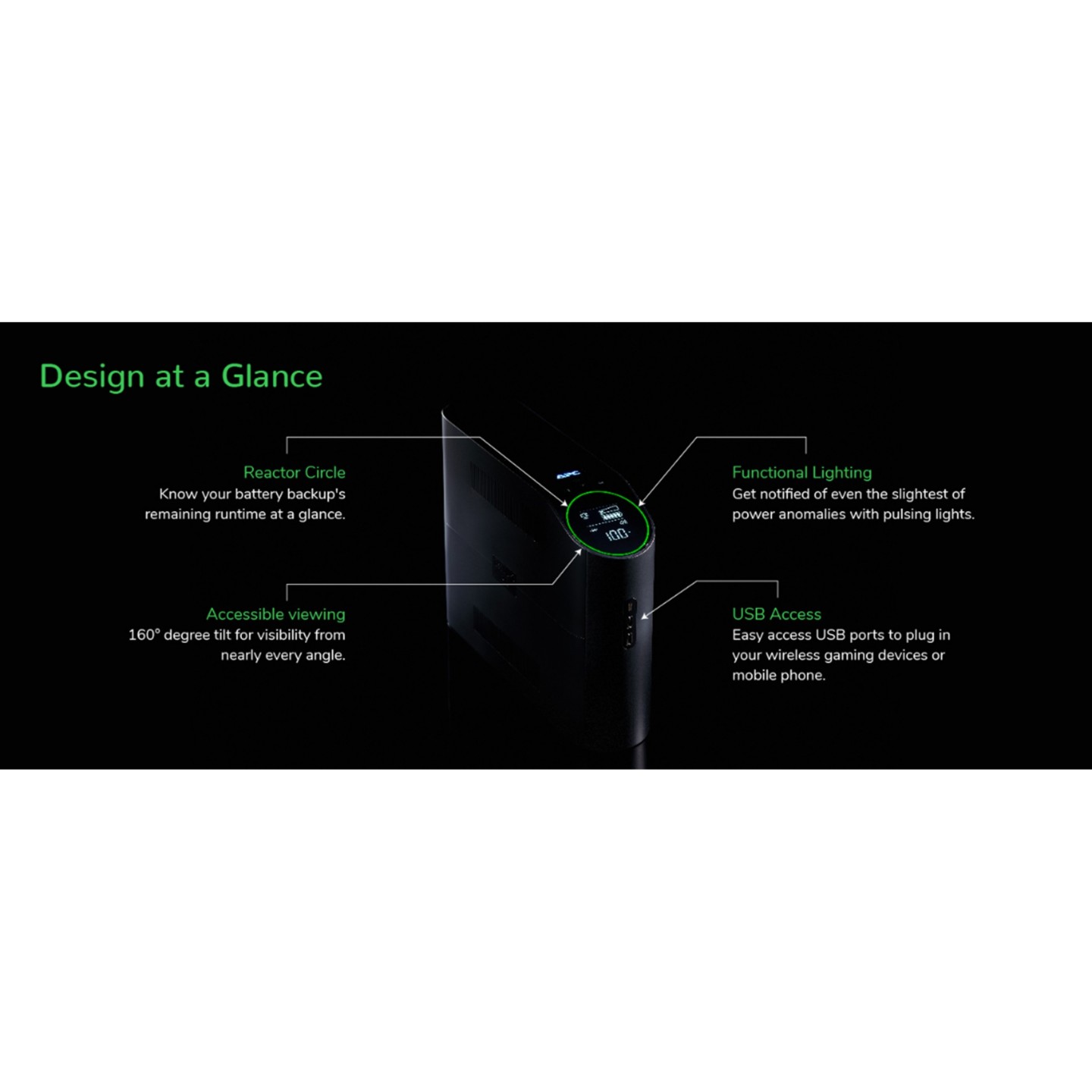 APC Back-UPS Pro 2200VA BGM2200B-GR - 1320W, 6 outlets (4 Schuko + 2 IEC C13), Black, LCD & RGB lighting