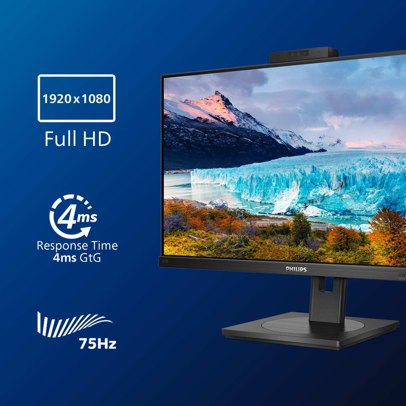 Philips 272S1MH/00 - 27" IPS Full HD Monitor, 75Hz, 4ms, HDMI/DVI/DP, USB 3.2 Hub, Black — Buy in Cyprus with Fast Delivery