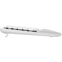 Logitech Wave Keys - Wireless Ergonomic Full-Size Keyboard - Off-White, 2.4GHz + Bluetooth, German QWERTZ