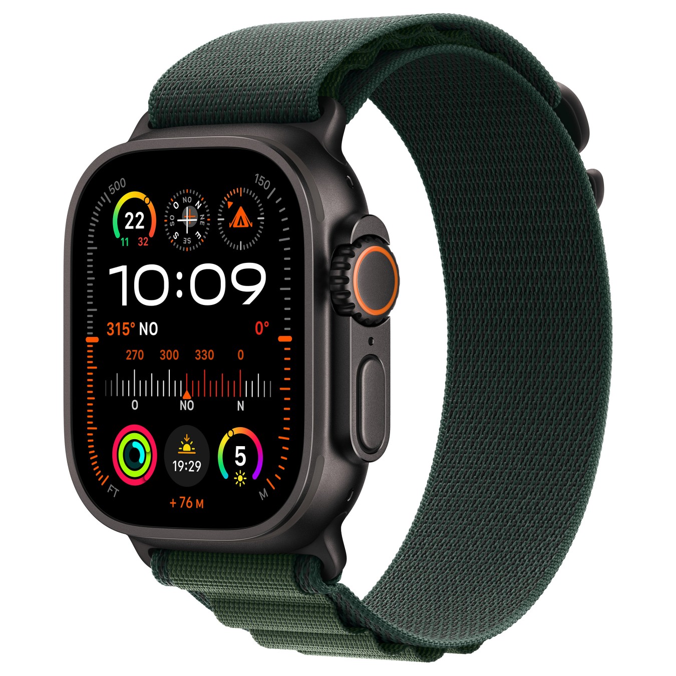 Buy APPLE Watch Ultra 2 GPS + Cellular 49mm Black Titanium Case with Dark Green Alpine Loop - Small in Cyprus, Nicosia, Limassol