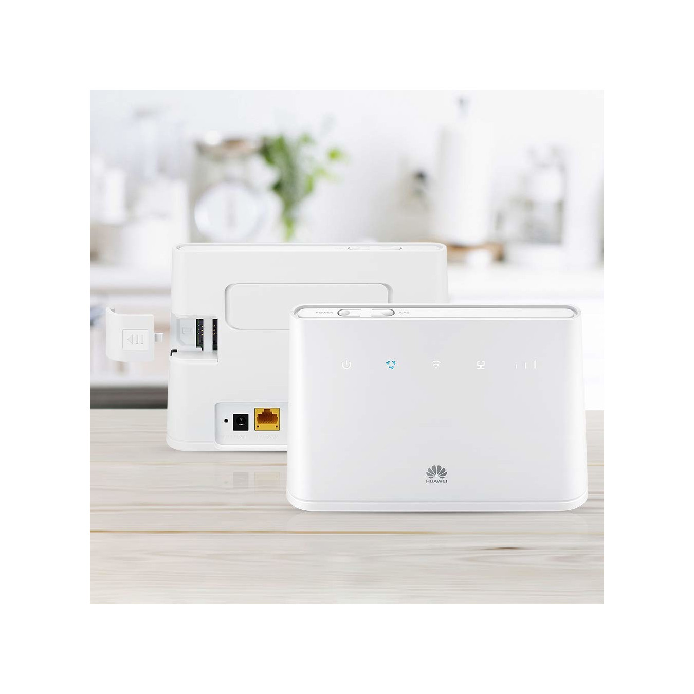 Huawei B311-221 - 4G LTE Router, Single-band 2.4 GHz Wi-Fi 4 (300 Mbps), Gigabit LAN, RJ-11, White