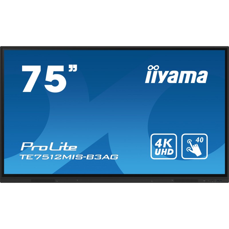 Buy iiyama ProLite TE7512MIS-B3AG - 75" 4K UHD IPS Interactive Touch Display, An... in Cyprus, Nicosia, Limassol, Larnaka, Pafos