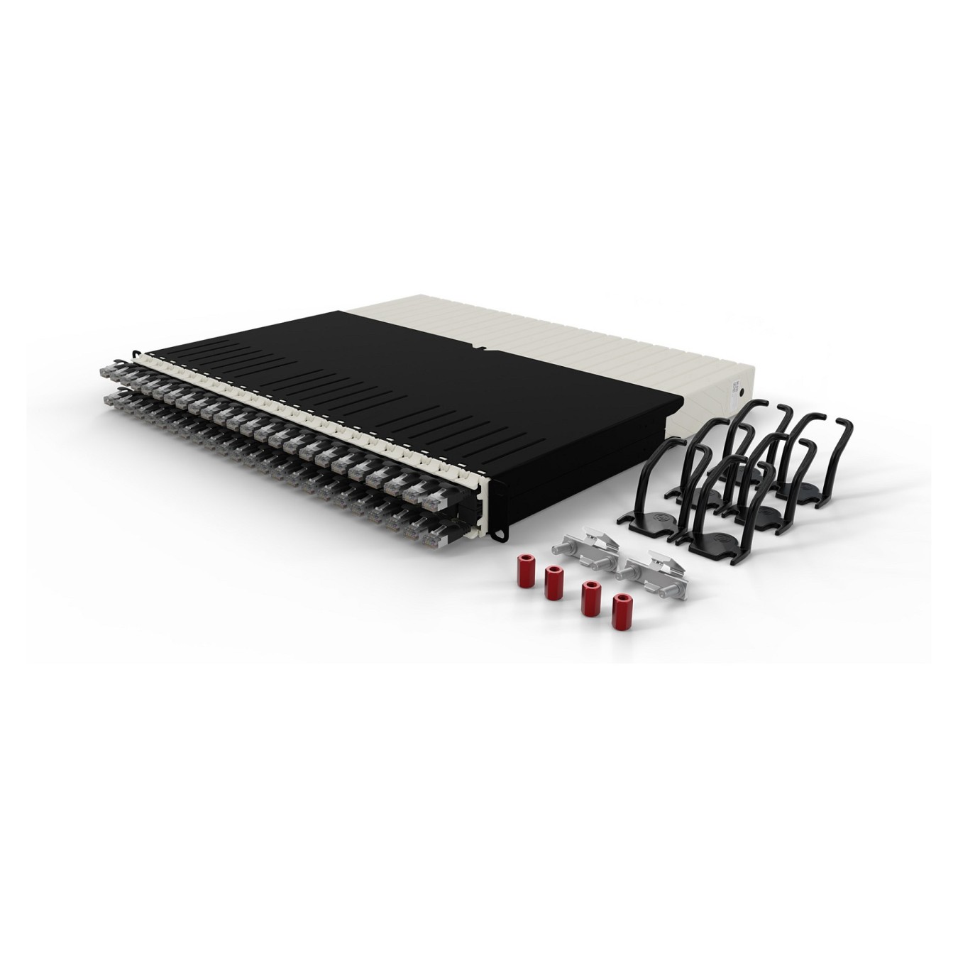 Buy Patchbox patchbox.one Kabeleinzugssystem 8RU STP (0.8 m) mit 24 Kassetten. Patchkabel Cat. 6a. U FTP. PoE. Kabel schwarz in 