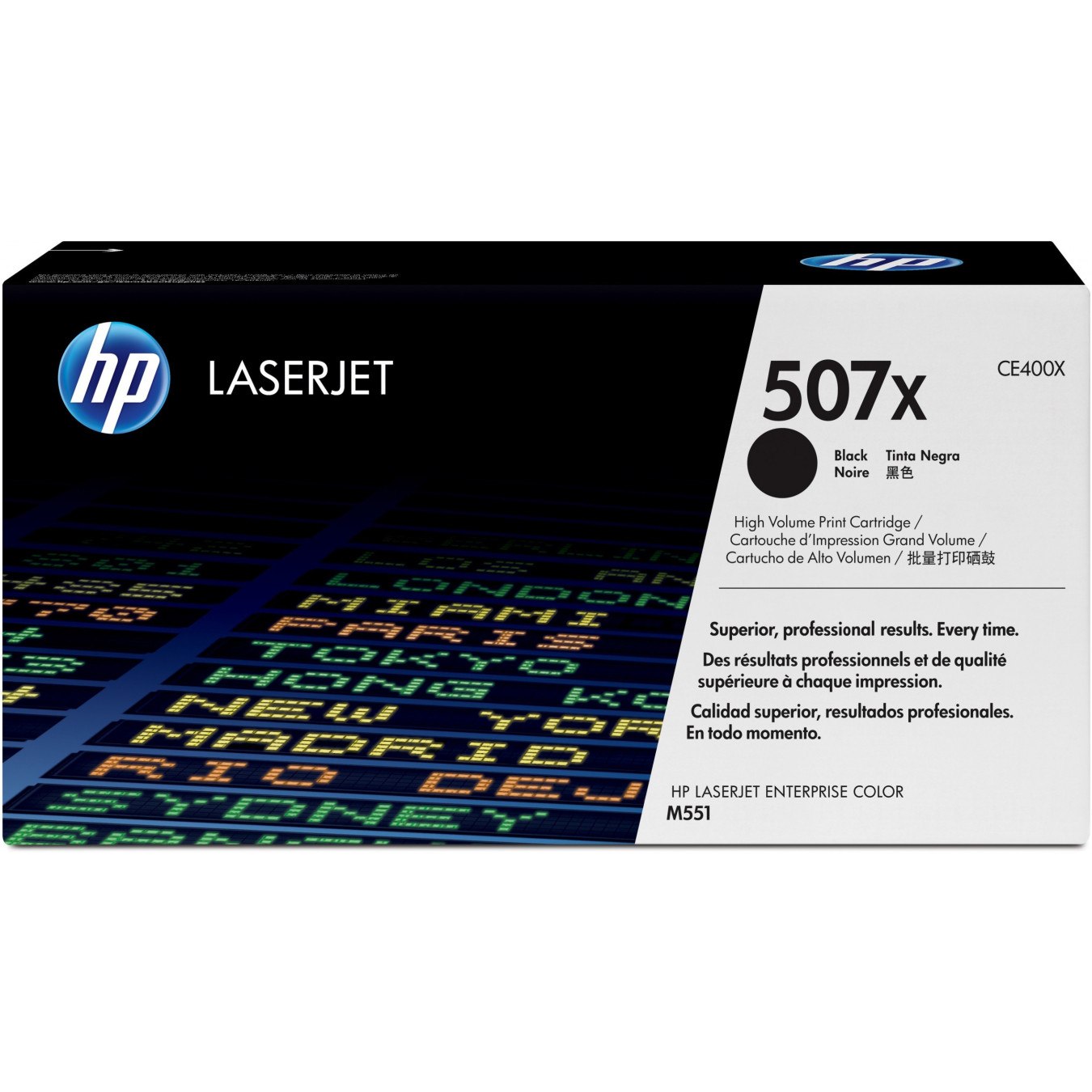 HP 507X High-Yield Black Toner Cartridge - CE400X - Original, 11,000 Pages, for LaserJet Pro M570