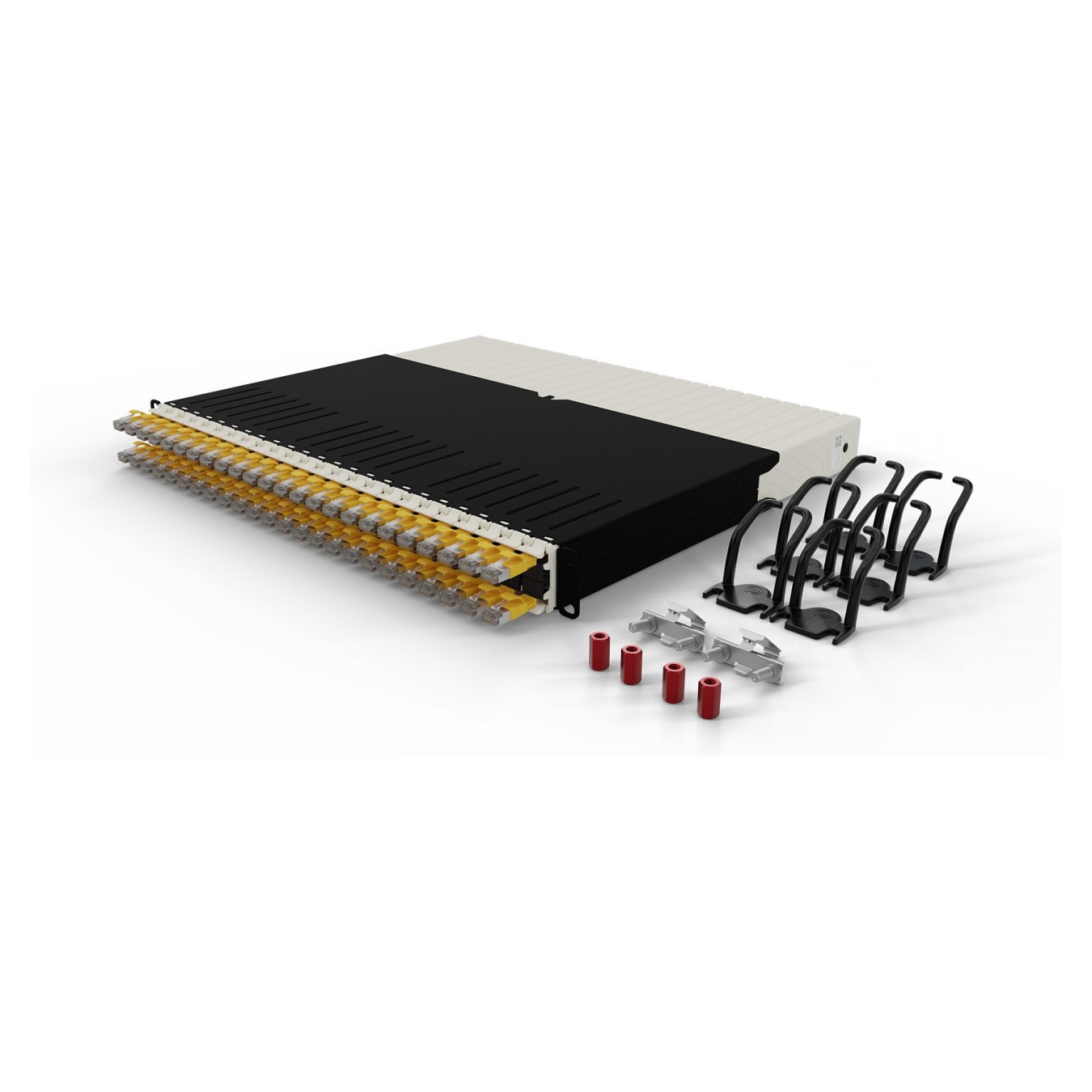 Buy Patchbox patchbox.one Kabeleinzugssystem 8RU STP (0.8 m) mit 24 Kassetten. Patchkabel Cat. 6a. U FTP. PoE. Kabel gelb in Cyp
