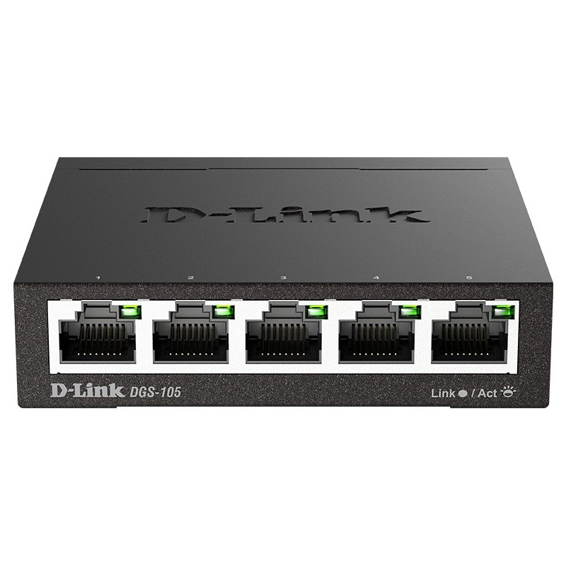 Buy D-Link DGS-105 - 5-Port Gigabit Unmanaged L2 Switch - Black Metal, Fanless, ... in Cyprus, Nicosia, Limassol, Larnaka, Pafos