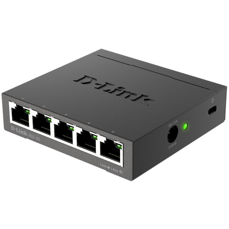Buy D-Link DGS-105 - 5-Port Gigabit Unmanaged L2 Switch - Black Metal, Fanless, ... in Cyprus, Nicosia, Limassol, Larnaka, Pafos
