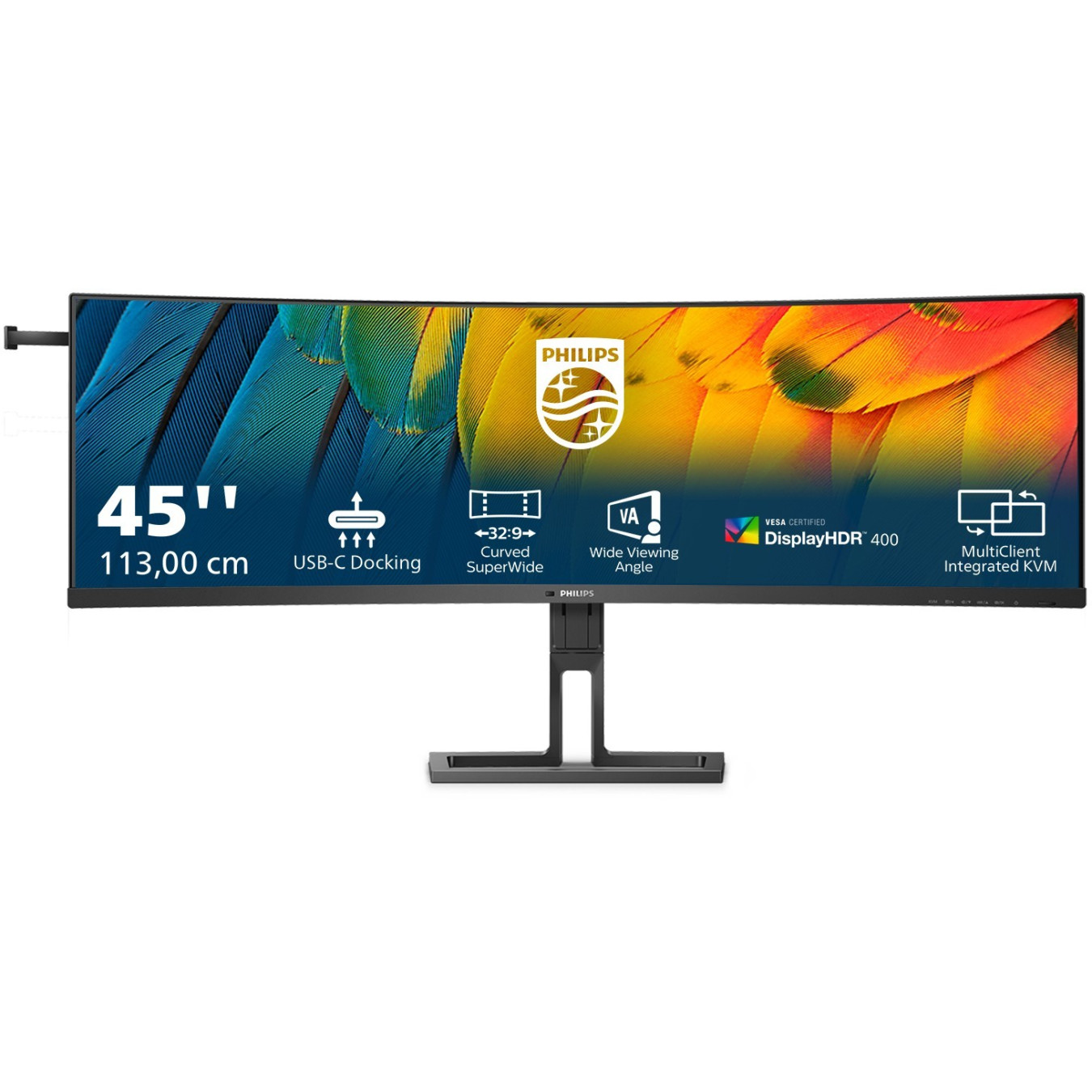 Philips 45B1U6900C - 45 in (113 cm) UltraWide Curved Monitor 5120x1440, VA, 32:9, USB-C PD100W, 75Hz, 4ms, Black