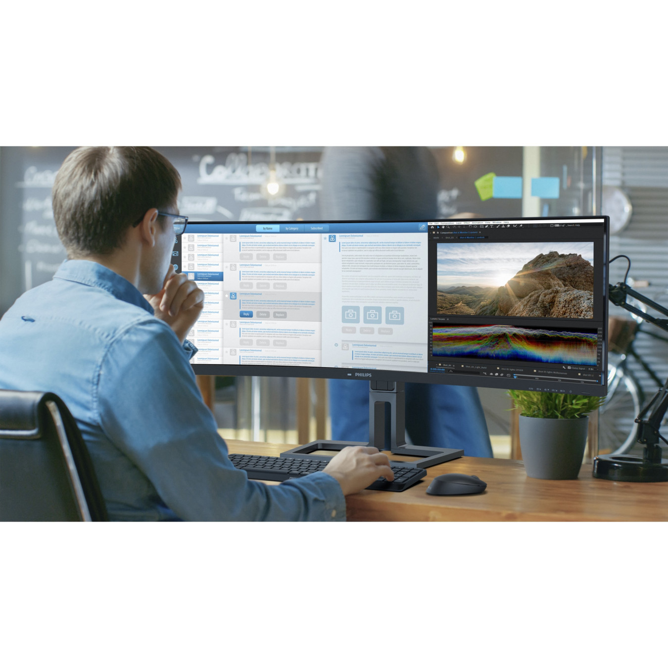 Philips 45B1U6900C - 45 in (113 cm) UltraWide Curved Monitor 5120x1440, VA, 32:9, USB-C PD100W, 75Hz, 4ms, Black