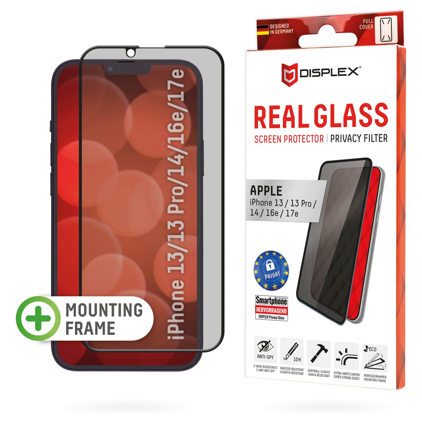 Buy DISPLEX Privacy Full Cover Panzerglas (10H) für Apple iPhone 13 13 Pro 14 16e in Cyprus, Nicosia, Limassol, Larnaka, Pafos