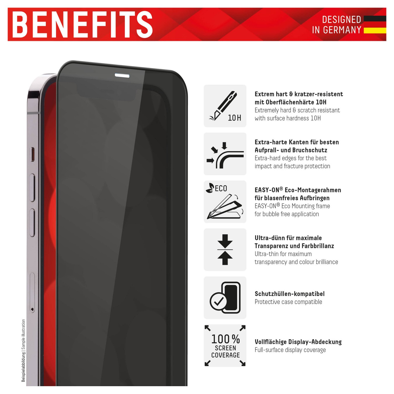 Buy DISPLEX Privacy Full Cover Panzerglas (10H) für Apple iPhone 13 13 Pro 14 16e in Cyprus, Nicosia, Limassol, Larnaka, Pafos