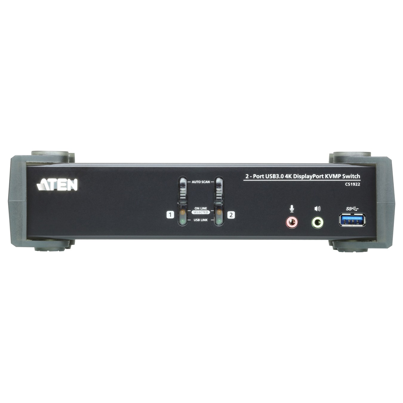 Buy KVM Desktop Switch 2-Port USB 3.1 Gen 1 4K DisplayPort 1.2 KVMPTM Switch with Audio (KVM cables included) ATEN in Cyprus, Ni