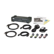 Buy KVM Desktop Switch 2-Port USB 3.1 Gen 1 4K DisplayPort 1.2 KVMPTM Switch with Audio (KVM cables included) ATEN in Cyprus, Ni