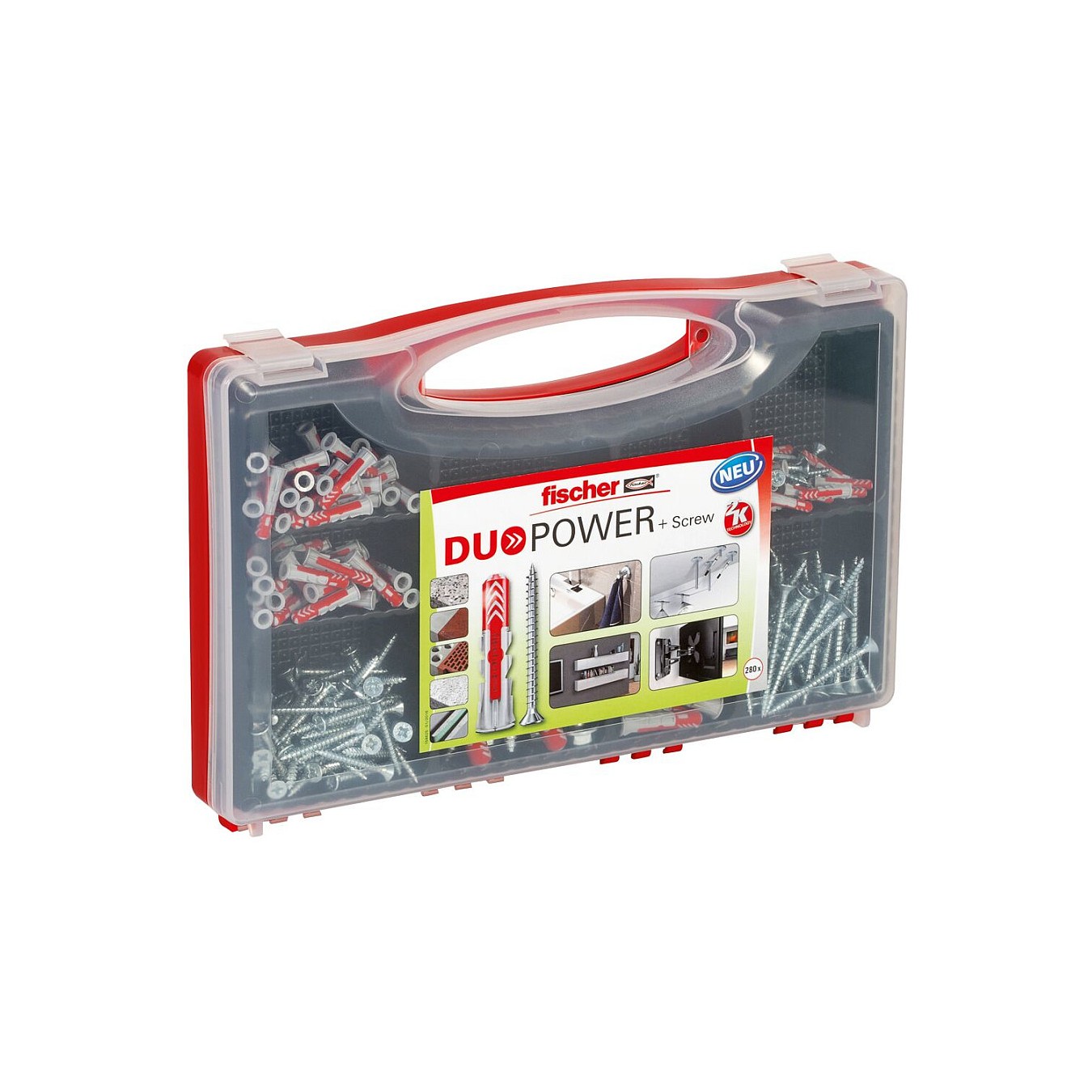 Buy Fischer RED BOX DUOPOWER + Schrauben (hellgrau rot, 280-teilig, mit Schrauben) in Cyprus, Nicosia, Limassol, Larnaka, Pafos