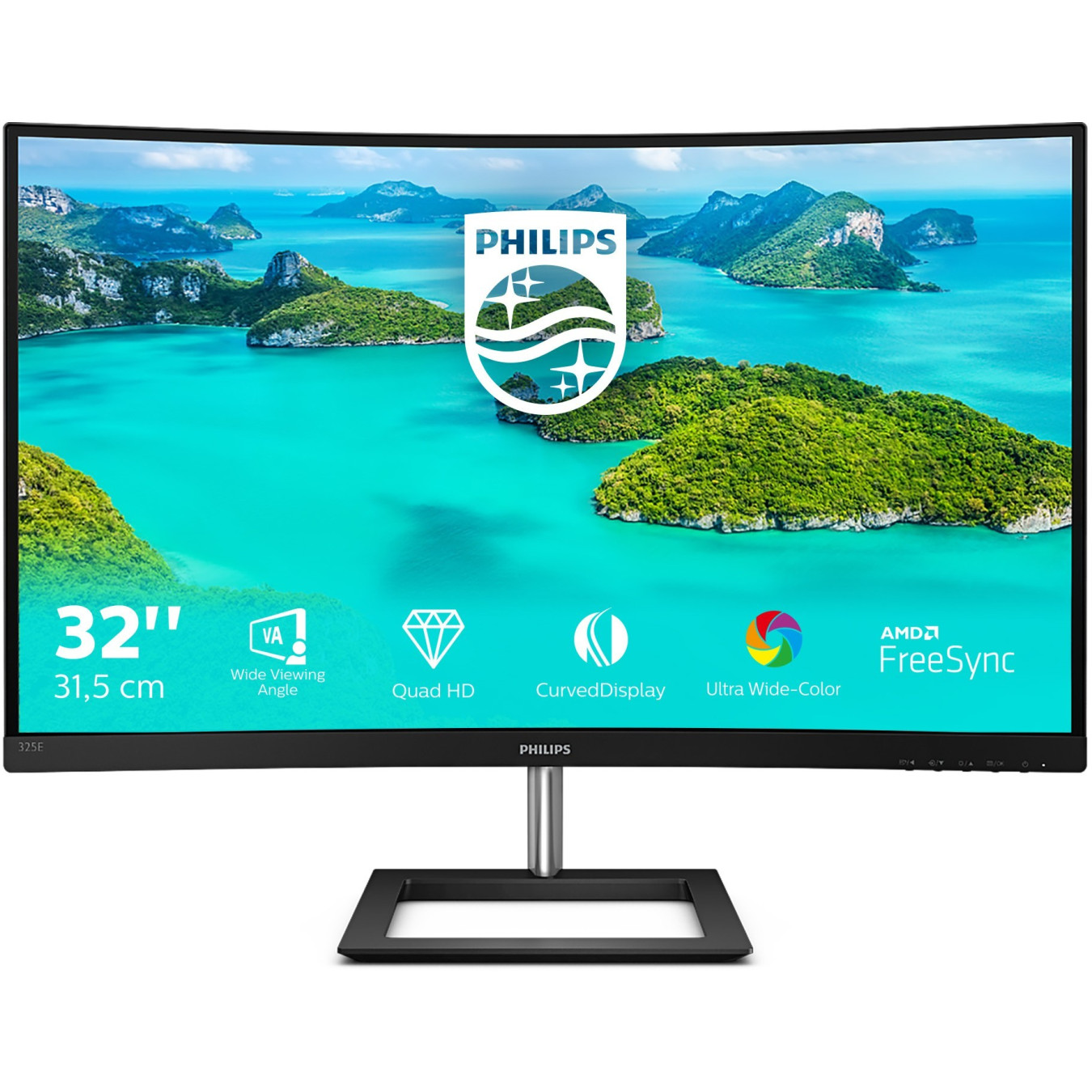 Philips 325E1C/00 - 31.5-inch Curved VA QHD (2560x1440) 75Hz Monitor, HDMI 1.4 & DP1.2, Black