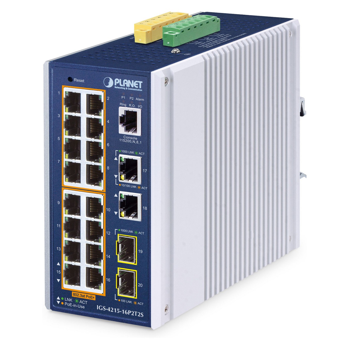 Buy PLANET Industrial 16-Port PoE+ Managed Switch IGS-4215-16P2T in Cyprus, Nicosia, Limassol, Larnaka, Pafos