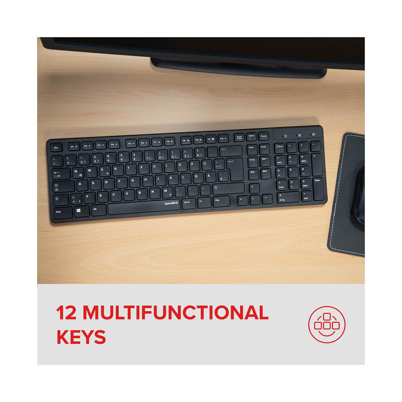 Buy Speedlink SIGNIUM Deskset Wireless black DE Layout in Cyprus, Nicosia, Limassol, Larnaka, Pafos