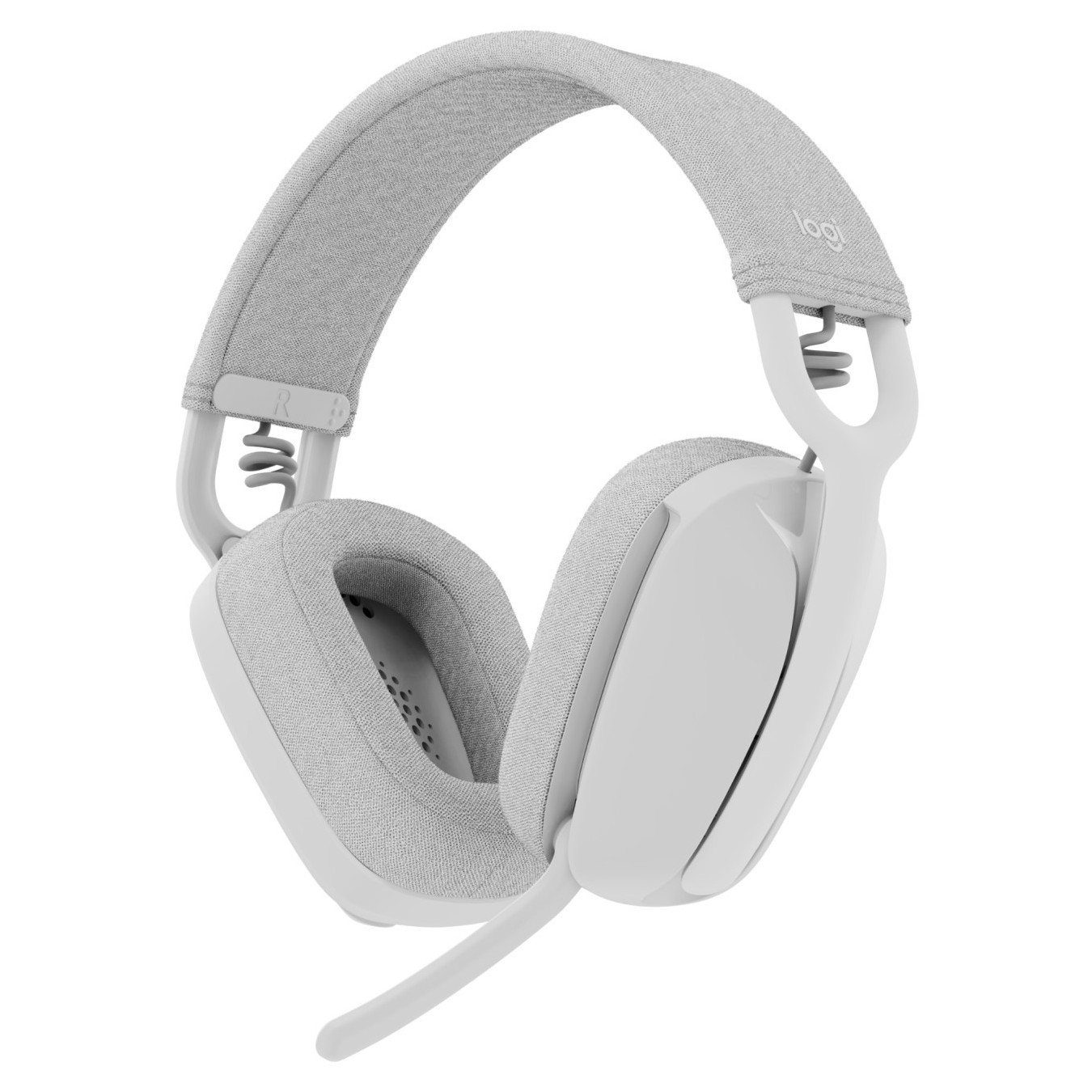 Logitech Zone Vibe 100 - Bluetooth 5.2 Over‑Ear Headset - Off‑White, Boom Mic, 20h Battery, USB‑C