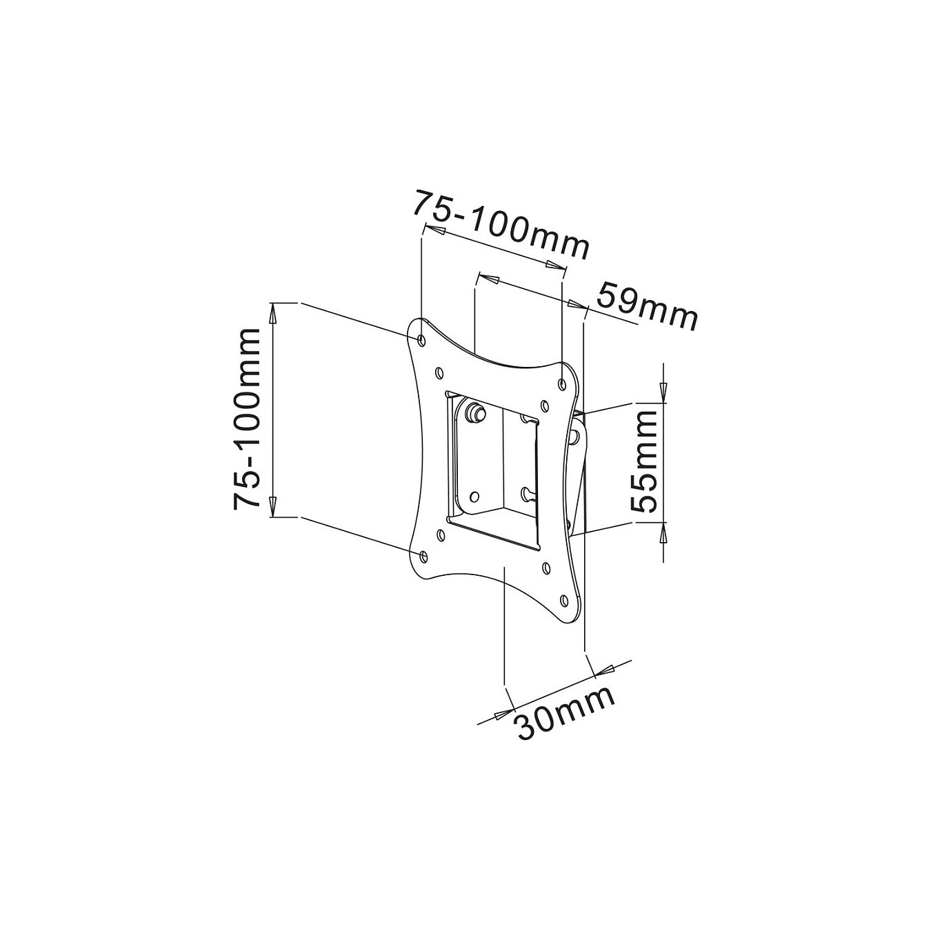 Buy TECHLY Wandhalterung fuer 1 LCD TV LED 13-30 Zoll 33,02-76,2cm schwarzn Tragkraft 15Kg Tiefe 30mm in Cyprus, Nicosia, Limass