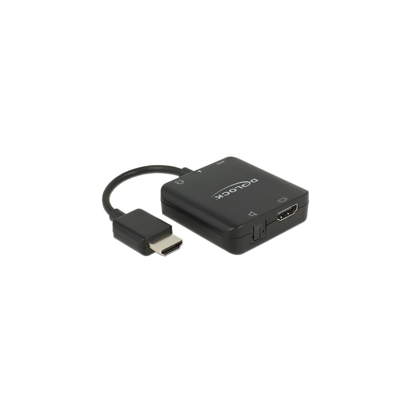 Delock HDMI Audio Extractor 4K - 62784 - Compact Black, HDMI pass-through with L/R analog out, Micro-USB power