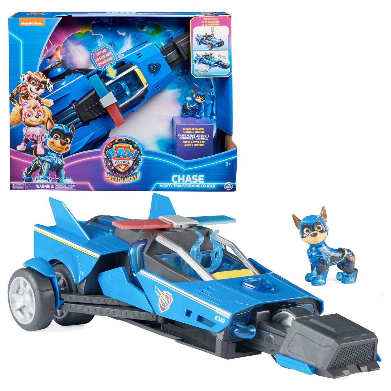 Buy Spinmaster Paw Patrol: Der Mighty Kinofilm. Chases Deluxe Superhelden-Raketenfahrzeug (blau schwarz. inkl. Chase Figur) in C