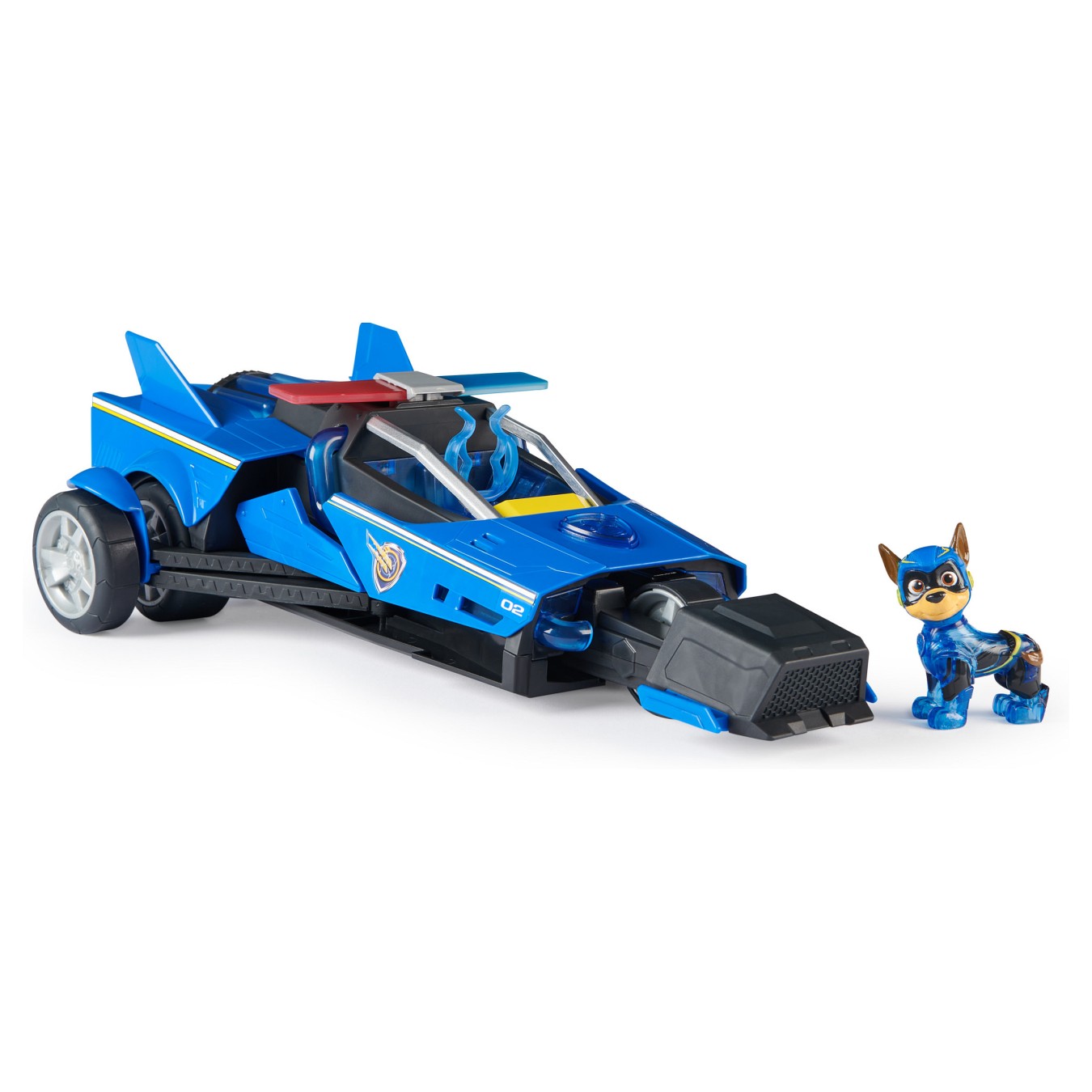 Buy Spinmaster Paw Patrol: Der Mighty Kinofilm. Chases Deluxe Superhelden-Raketenfahrzeug (blau schwarz. inkl. Chase Figur) in C