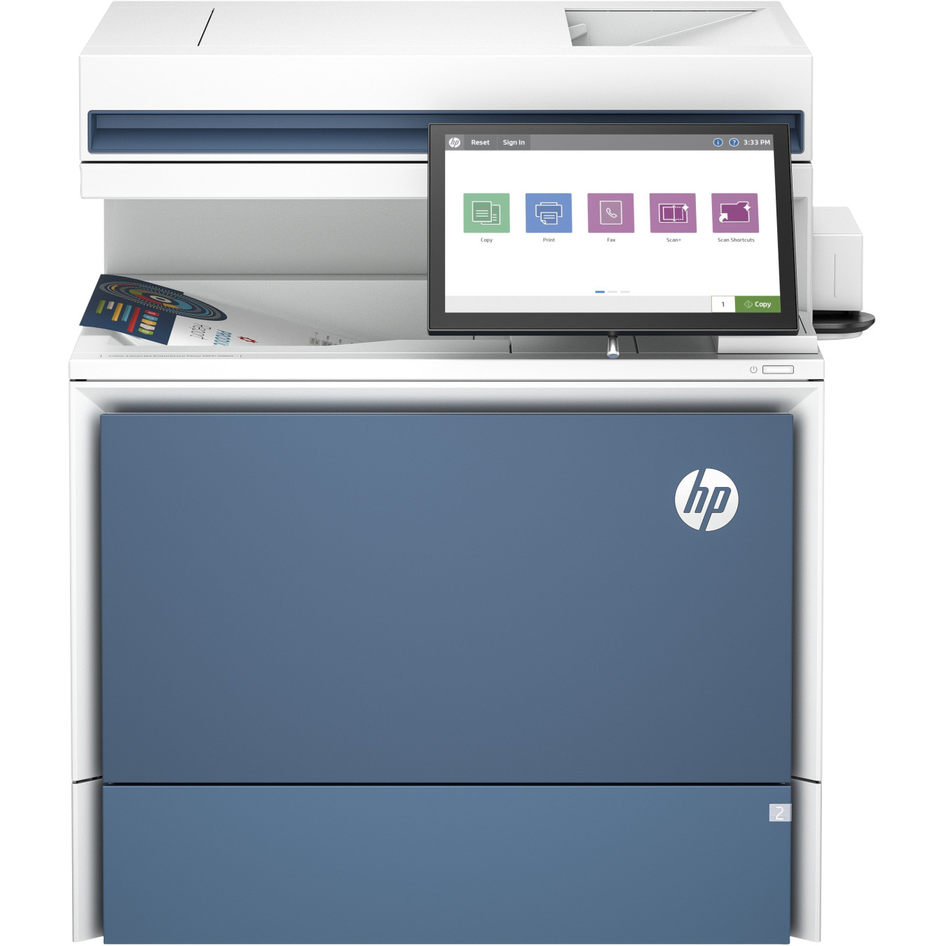 HP Color LaserJet Enterprise Flow MFP 5800zf - White - Color Laser MFP, 6GB RAM, 500GB HDD, 1.2GHz, 43 ppm