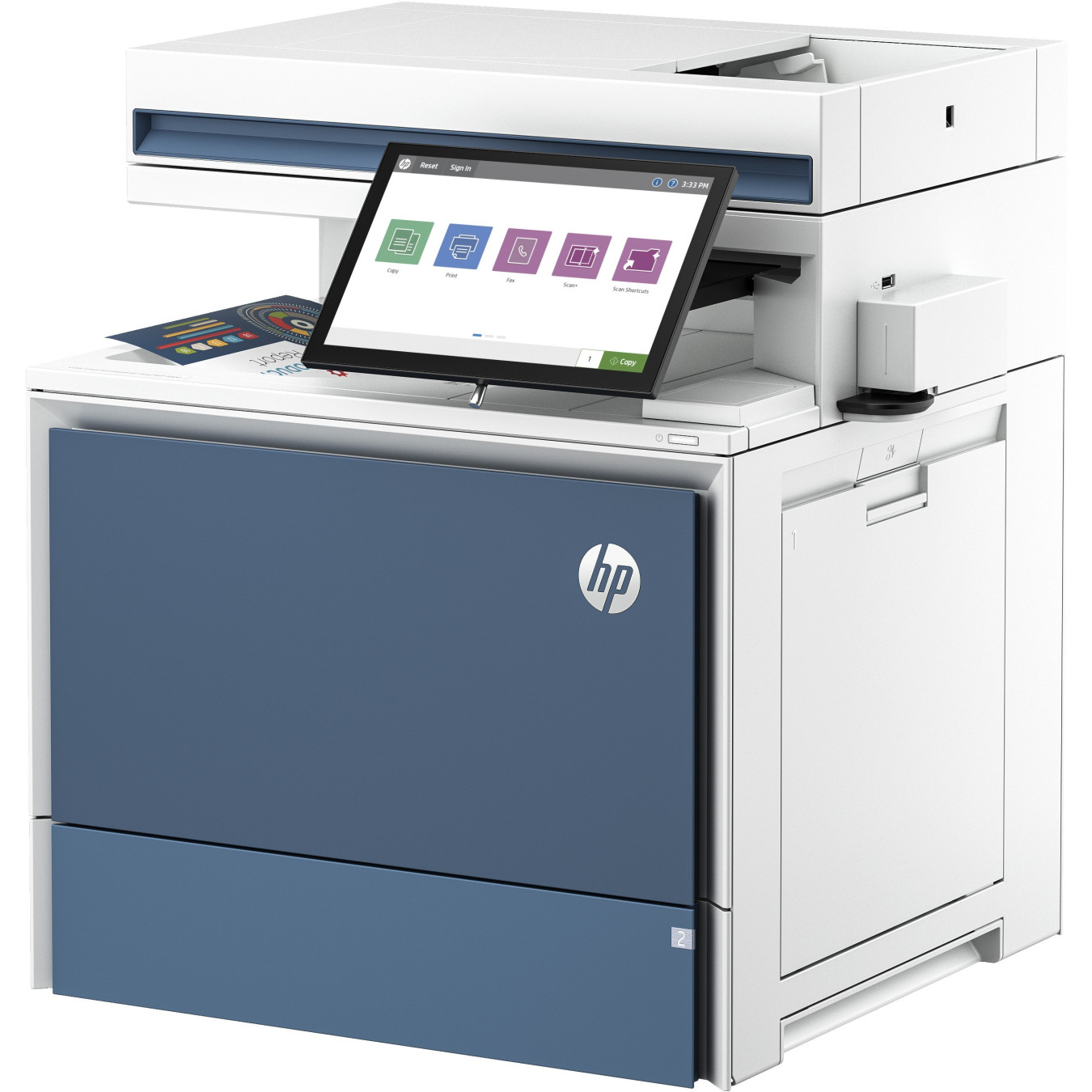 HP Color LaserJet Enterprise Flow MFP 5800zf - White - Color Laser MFP, 6GB RAM, 500GB HDD, 1.2GHz, 43 ppm