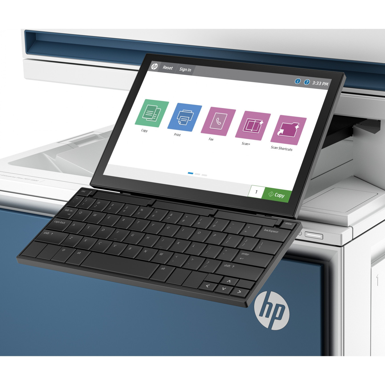 HP Color LaserJet Enterprise Flow MFP 5800zf - White - Color Laser MFP, 6GB RAM, 500GB HDD, 1.2GHz, 43 ppm