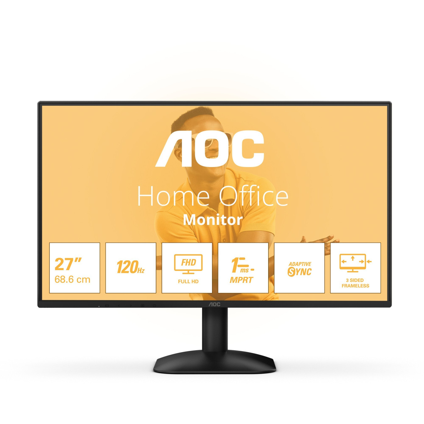 AOC 27B31H - 27 inch Full HD IPS Monitor - 1920x1080, 120Hz, 4ms GTG, HDMI 1.4 & VGA, Black — Buy in Cyprus with Fast Delivery