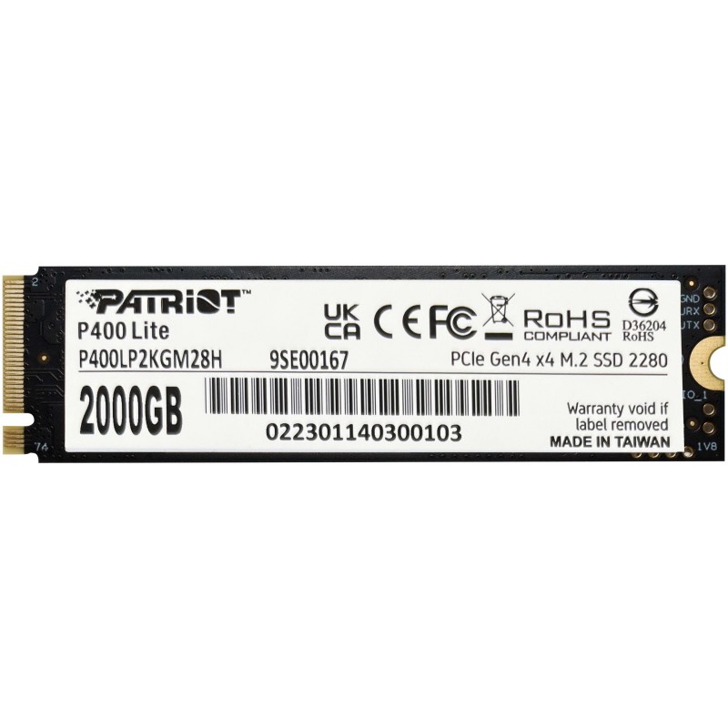 Buy Patriot P400 Lite - 2TB - M.2 2280 NVMe PCIe Gen4 x4 SSD (Black/White) in Cyprus, Nicosia, Limassol, Larnaka, Pafos