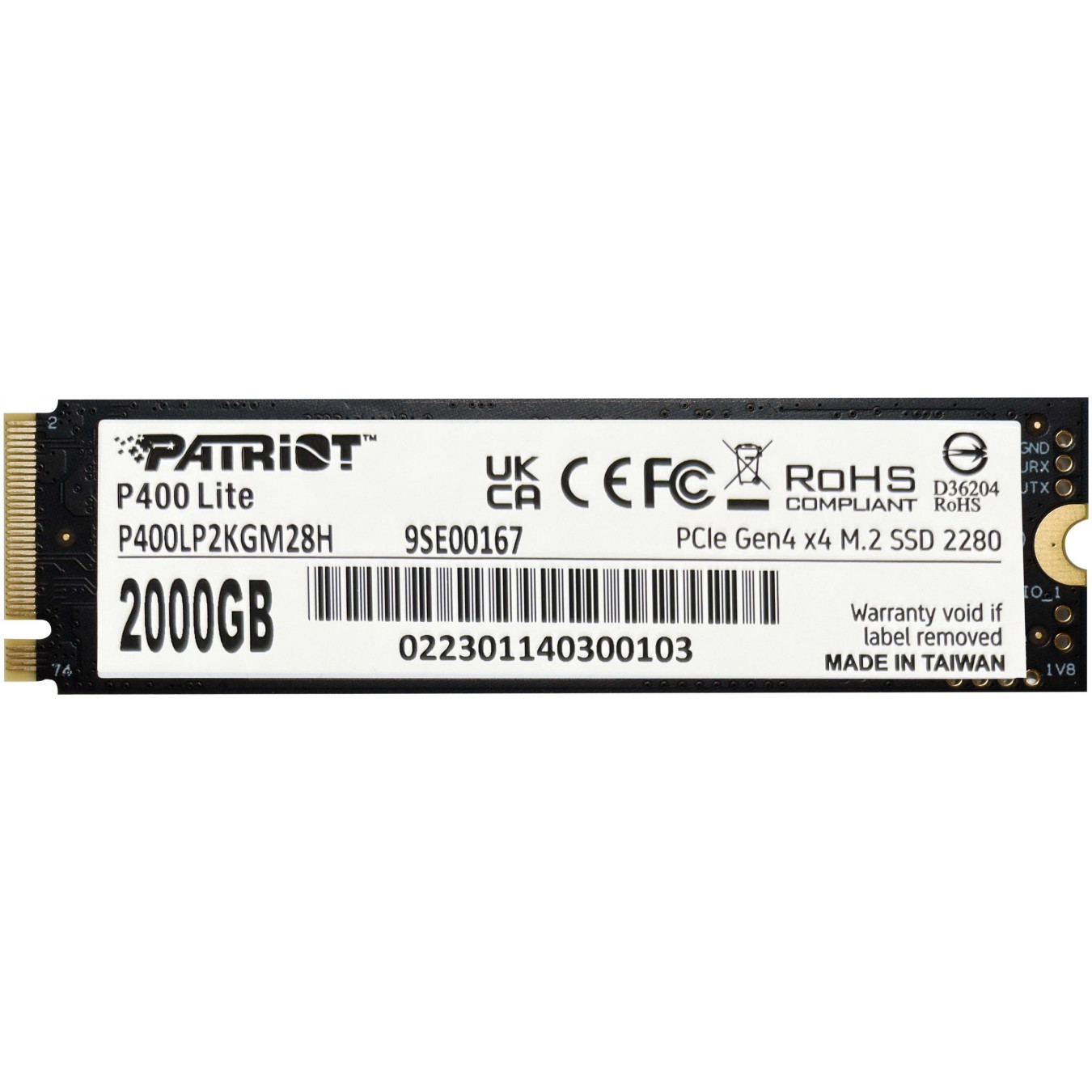 Patriot P400 Lite - 2TB - M.2 2280 NVMe PCIe Gen4 x4 SSD (Black/White) — Buy in Cyprus with Fast Delivery