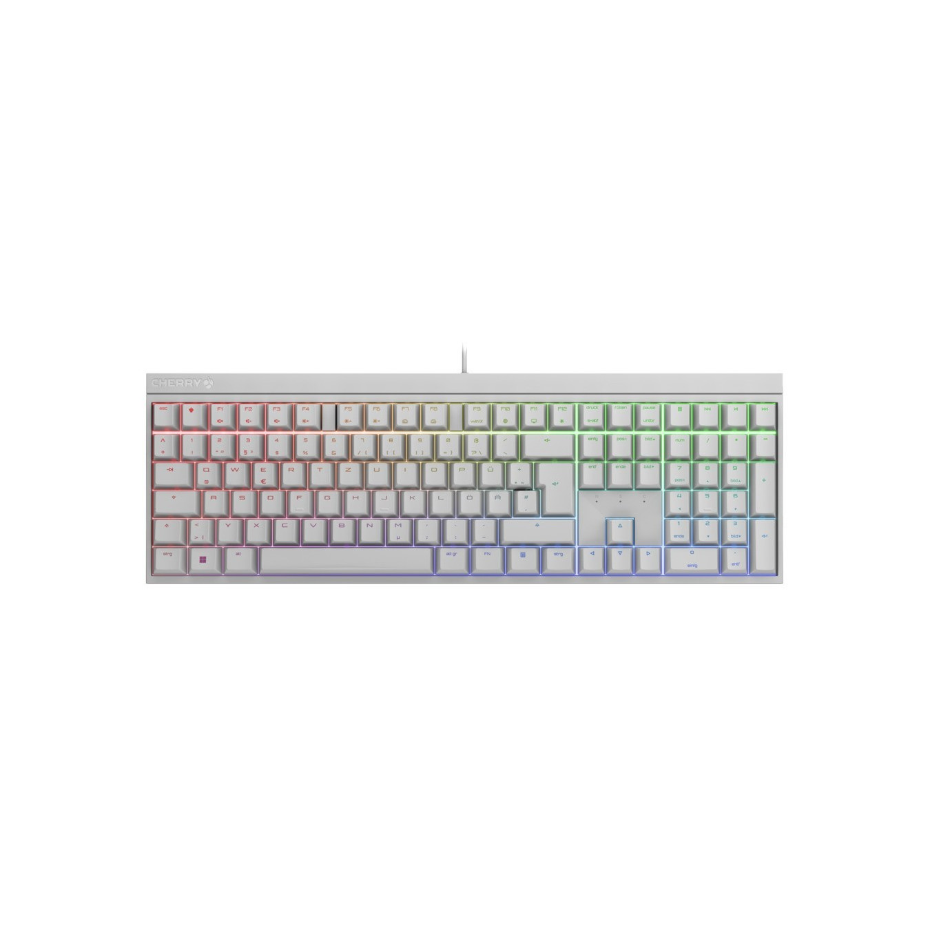 CHERRY MX 2.0S RGB - Wired Mechanical Gaming Keyboard - White, German QWERTZ, Cherry MX Red — Buy in Cyprus with Fast Delivery