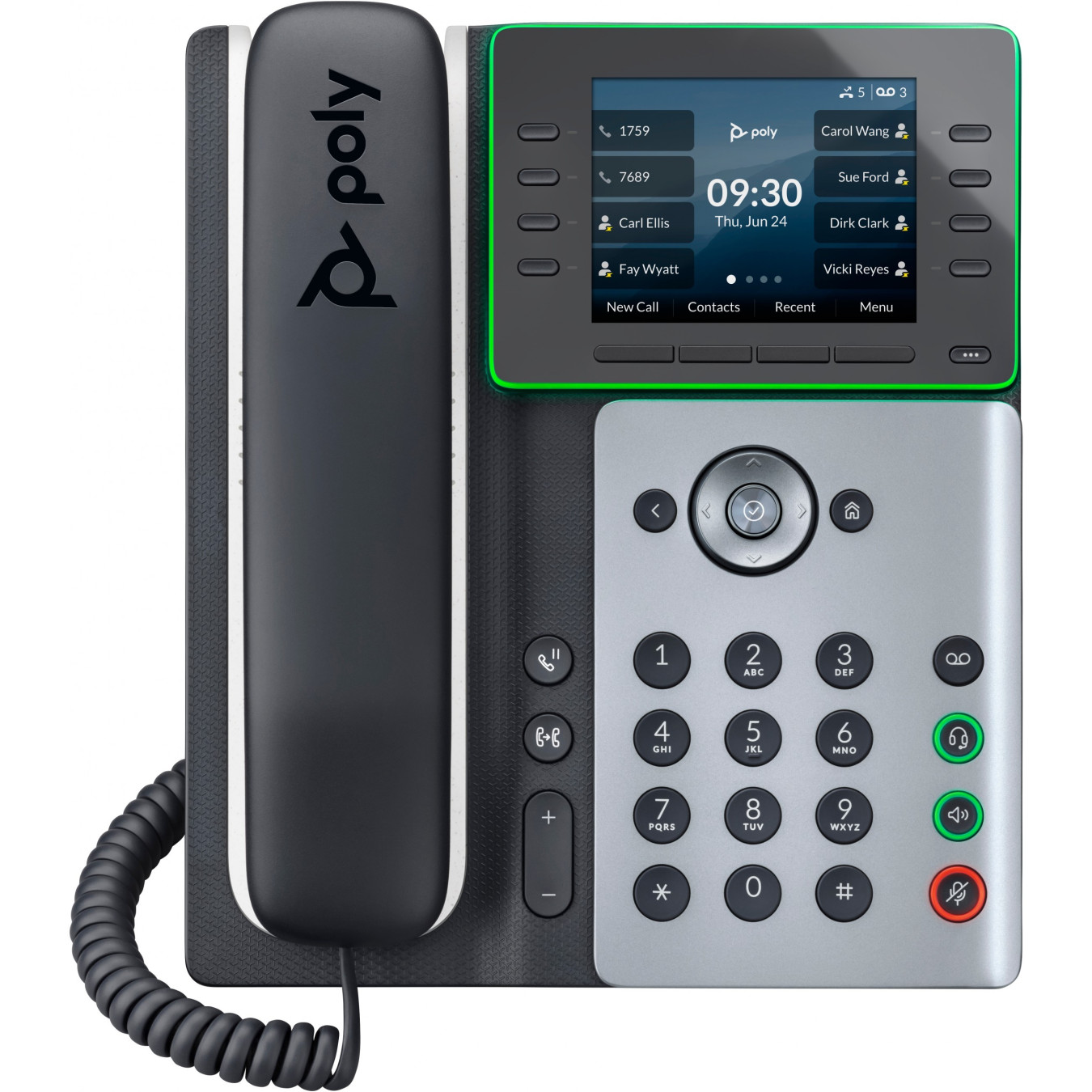 Poly Edge E320 - IP Desk Phone E320 - Black, 8-line, Gigabit Ethernet, PoE, Bluetooth 5.0, 3.5" IPS