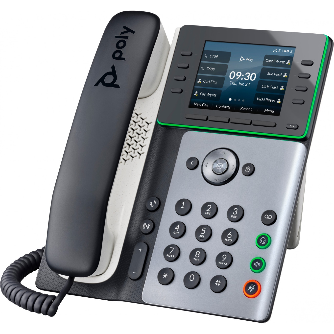 Poly Edge E320 - IP Desk Phone E320 - Black, 8-line, Gigabit Ethernet, PoE, Bluetooth 5.0, 3.5" IPS