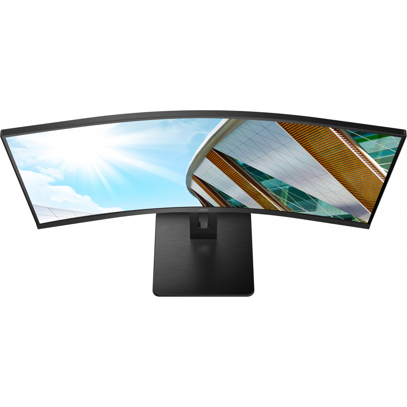 AOC CU34P2A - 34in Curved UWQHD (3440x1440) VA Monitor, 21:9, 100Hz, 1ms, HDMI/DP, 4x USB-A, Speakers, Black